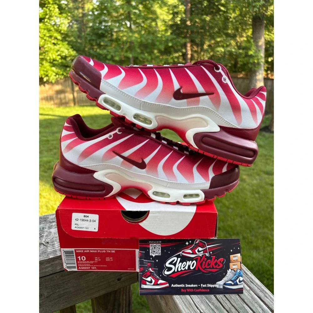 Nike Air Max Plus TN SE Team‎ Red Speed Red White AQ0237-101 Mens Size 10